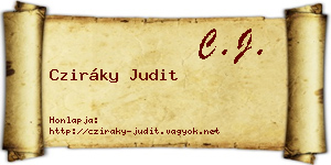 Cziráky Judit névjegykártya